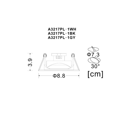 Точечный встраиваемый светильник Arte Lamp ACCENTO A3217PL-1BK