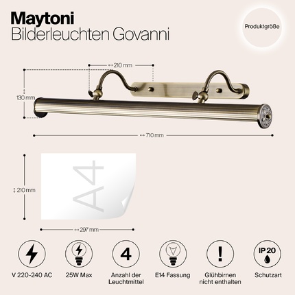 Подсветка для картин Maytoni GOVANNI PIC119-44-R