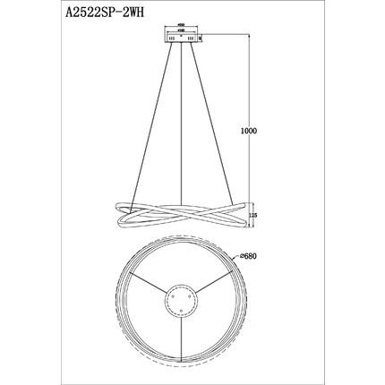 Подвесная люстра Arte Lamp SWING A2522SP-2WH