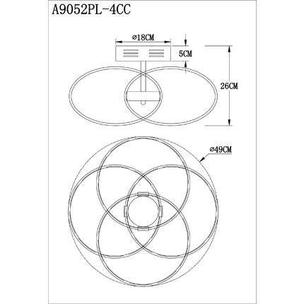 Потолочная люстра Arte Lamp ORBIT A9052PL-4CC