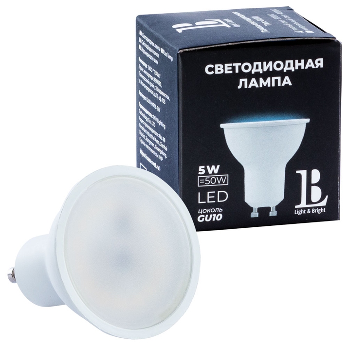 Светодиодная лампа L&B Софит 5W 400Lm 3000K GU10 GU10-5W-MR16-3000K фото