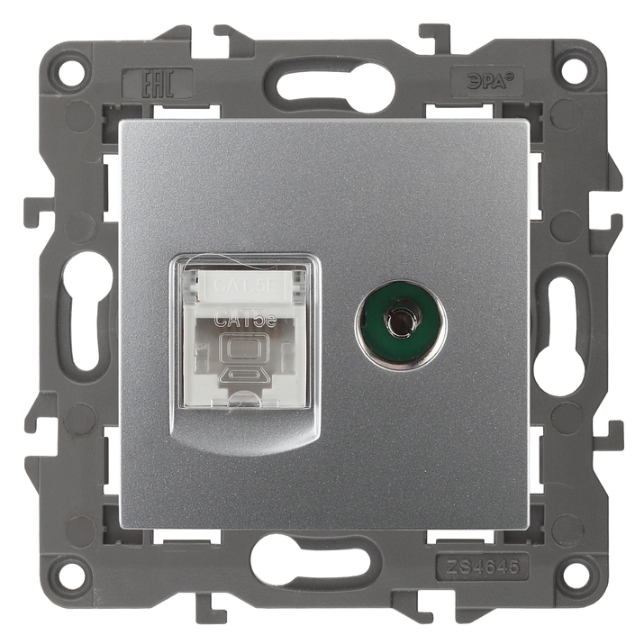 Розетка TV - RJ-45 IP20 Эра ELEGANCE 14-3110-03 Б0034316 фото
