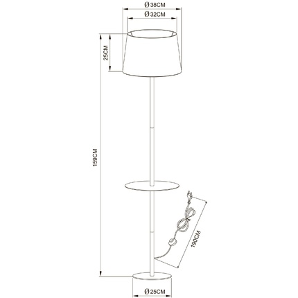 Торшер Arte Lamp CONNOR A2102PN-1WH