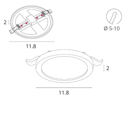 Встраиваемый светильник Arte Lamp MESURA A7978PL-1WH