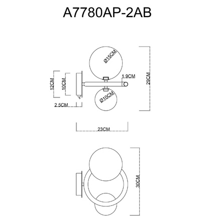 Бра Arte Lamp ALBUS A7780AP-2AB