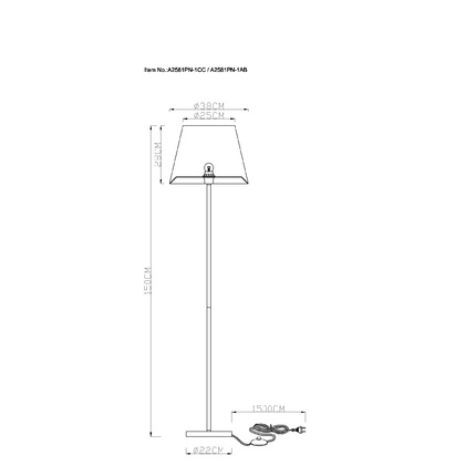 Торшер Arte Lamp ELBA A2581PN-1CC