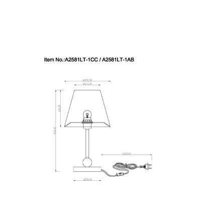 Кабинетная настольная лампа Arte Lamp ELBA A2581LT-1AB