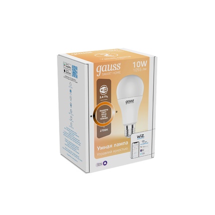Светодиодная лампа Gauss SMART HOME A60 10W 1055Lm 2700K E27 1070112