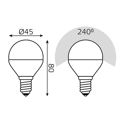 Светодиодная лампа Gauss Шар 7W 590Lm 4100K E14 105101207-D