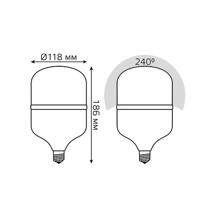 Светодиодная лампа Gauss T120 42W 3700Lm 6500K E27 63234