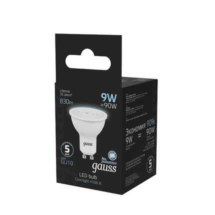 Светодиодная лампа Gauss Софит 9W 830Lm 4100K GU10 101506209