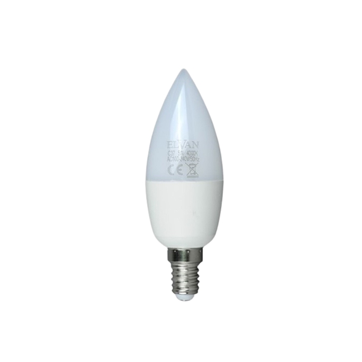 Светодиодная лампа Elvan Свеча 7W 560Lm 6000K E14 E14-7W-6000К-C37CANDLE фото