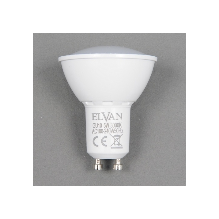Светодиодная лампа Elvan Софит 5W 400Lm 3000K GU10 GU10-5W-3000K-2835 PLAST фото