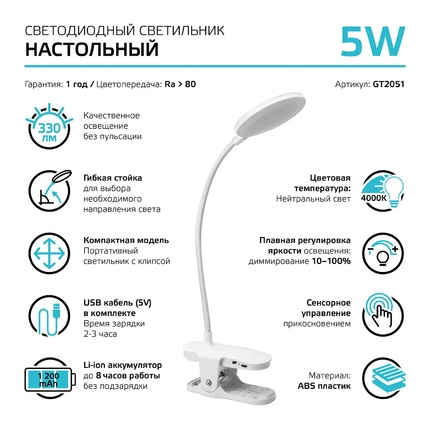 Декоративная настольная лампа Gauss GTL GT2051