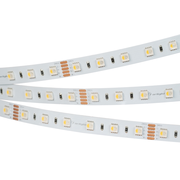Светодиодная лента 24V 4000К RGB 19,2W/m 5m Arlight 019151(1) фото