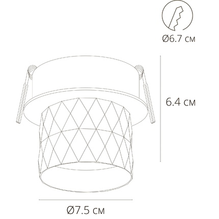 Точечный встраиваемый светильник Arte Lamp FANG A5562PL-1BK