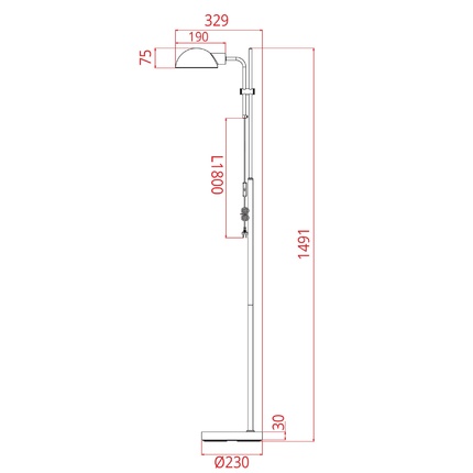 Торшер Arte Lamp ZETTA A7055PN-1BK