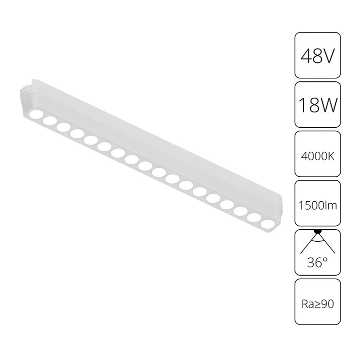 Магнитный трековый светильник Arte Lamp RAPID A6169PL-1WH фото
