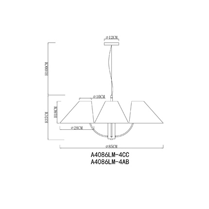 Подвесная люстра Arte Lamp RONDO A4086LM-4CC