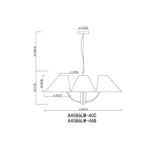 Фото подвесные люстры A4086LM-4CC