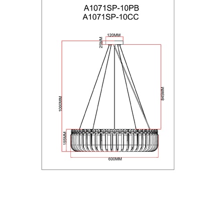 Подвесная люстра Arte Lamp MAYOTTE A1071SP-10CC