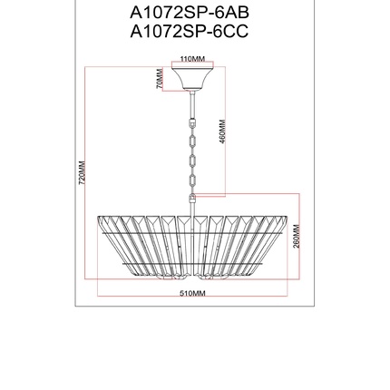 Подвесная люстра Arte Lamp FLORIZEL A1072SP-6AB