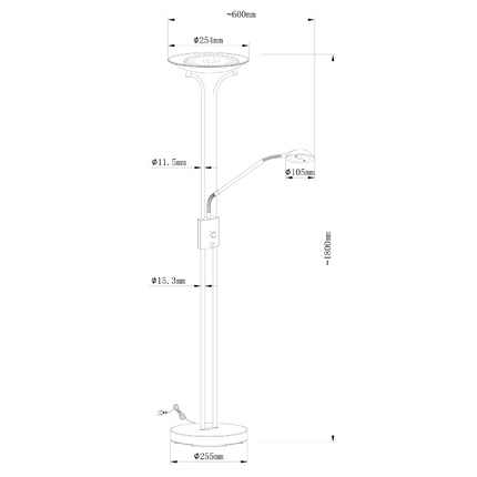 Торшер Arte Lamp DUETTO A4329PN-2PB