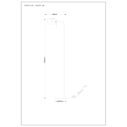 Торшер Arte Lamp SEBASTIAN A7051PN-1BK