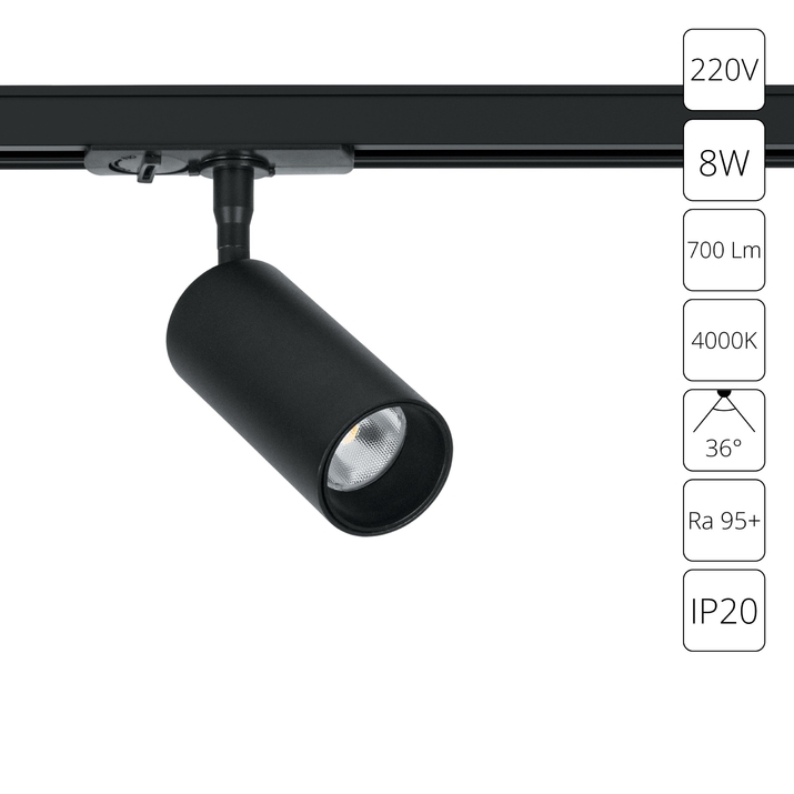 Трековый светильник Arte Lamp AERO A1345PL-1BK фото