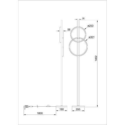 Торшер Arte Lamp FLUIDO A3913PN-24BK