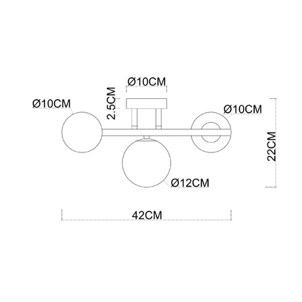 Настенно-потолочный светильник Arte Lamp GEMINI A2243PL-3BK