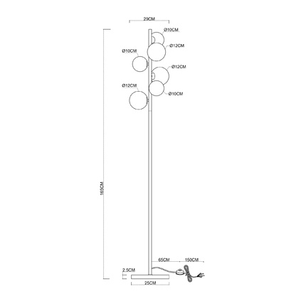Торшер Arte Lamp GEMINI A2243PN-6BK