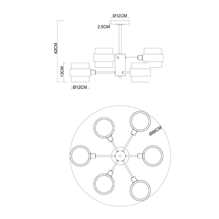 Люстра на штанге Arte Lamp CARLO A8205SP-6BK
