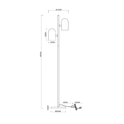 Торшер Arte Lamp CASSEL A5454PN-2PB