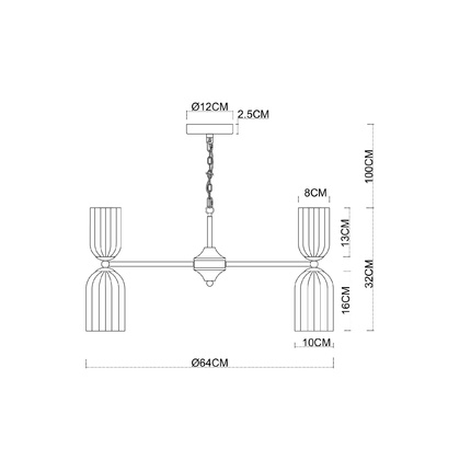 Подвесная люстра Arte Lamp CHARM A1623LM-10GO