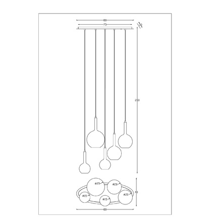 Подвесная люстра Arte Lamp Gala A2720SP-5SG