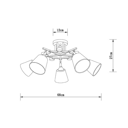 Потолочная люстра Arte Lamp GLASSY A5078PL-5BK