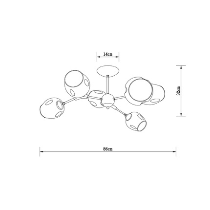Люстра на штанге Arte Lamp SEPPIA A4211PL-6BK