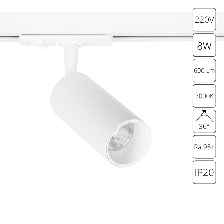 Трековый светильник Arte Lamp AERO A1335PL-1WH фото