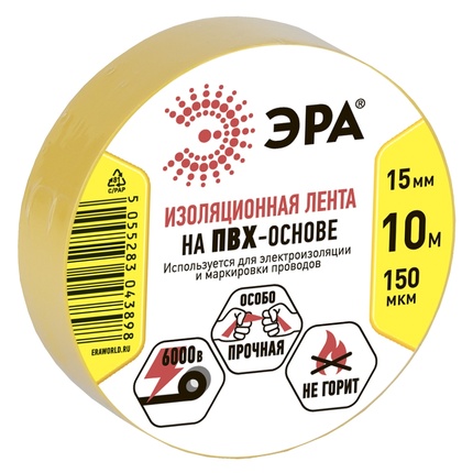 Изолента Эра ET1510YEL C0036554