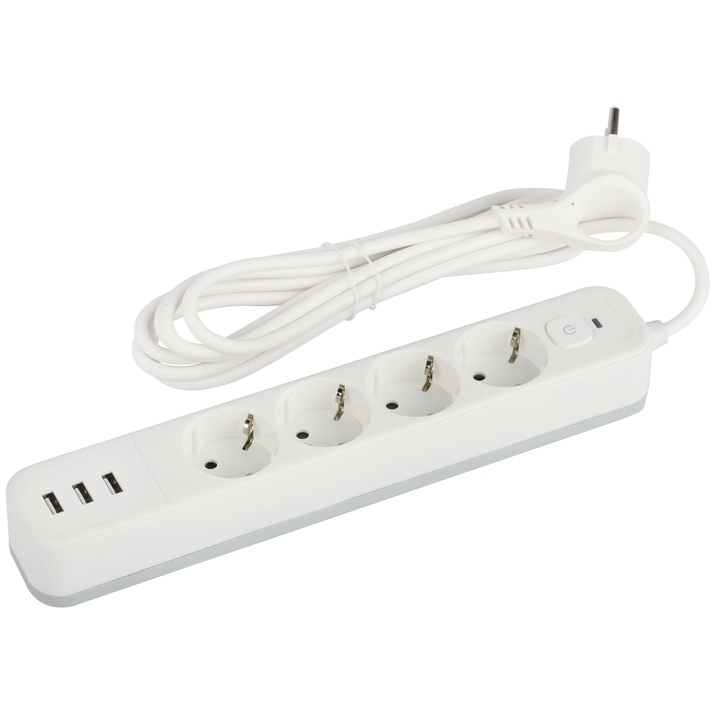Сетевой фильтр на 4 поста + 3USB Эра USF-4es-3m-3xUSBA-W Б0059569 фото