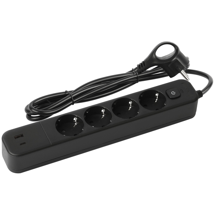 Сетевой фильтр на 4 поста + 2USB Эра USF-4es-1,5m-2xUSBAC-B Б0059572 фото