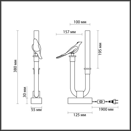 Декоративная настольная лампа Odeon Light LARK 5431/2TL
