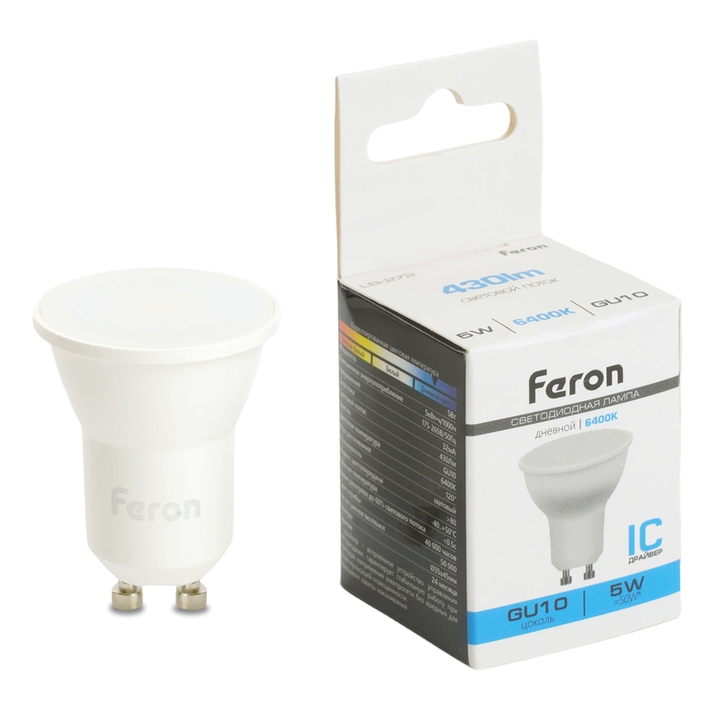 Светодиодная лампа LB-272 Feron Рефлекторная 5W 430Lm 6400К GU10 51223 фото