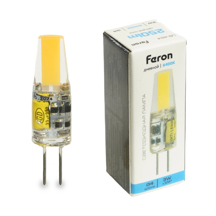 Светодиодная лампа LB-424 Feron Капсульная 3W 250Lm 6400К G4 51172 фото