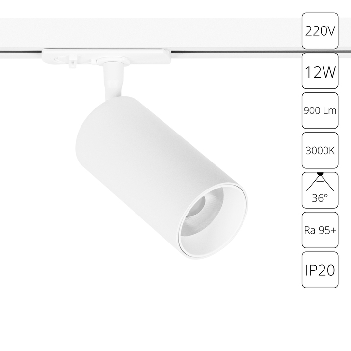 Трековый светильник Arte Lamp AERO A1336PL-1WH фото