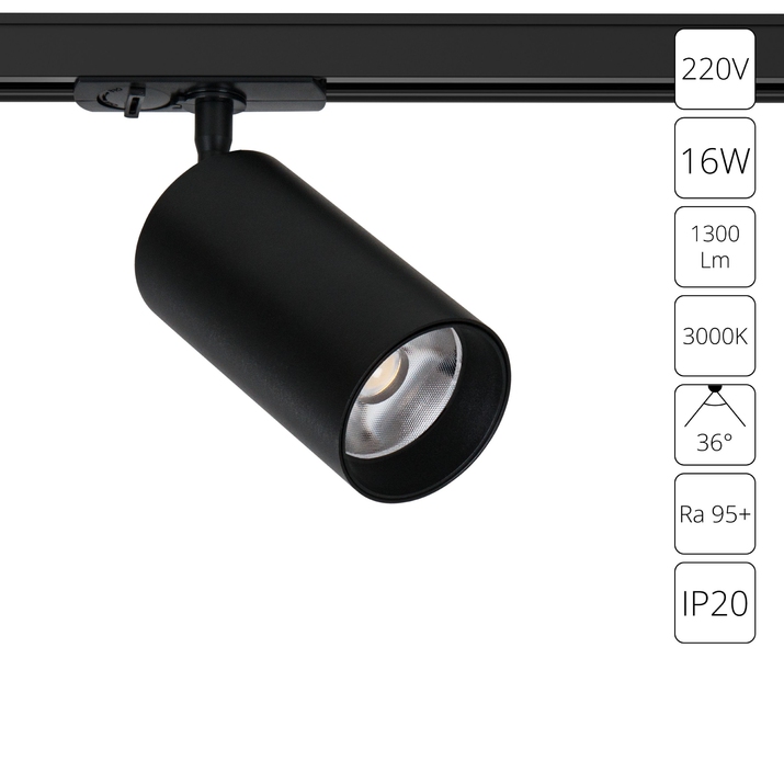 Трековый светильник Arte Lamp AERO A1337PL-1BK фото