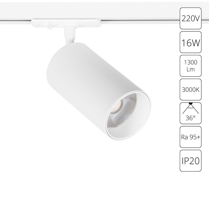 Трековый светильник Arte Lamp AERO A1337PL-1WH фото
