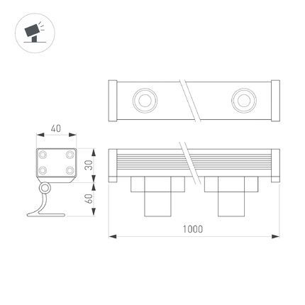 Прожектор AR-LINE-1000-24W Warm2700 Arlight 051750
