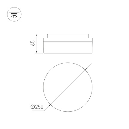 Светильник ЖКХ CL-BOUWER-MOTION-R250-13W Arlight 054759